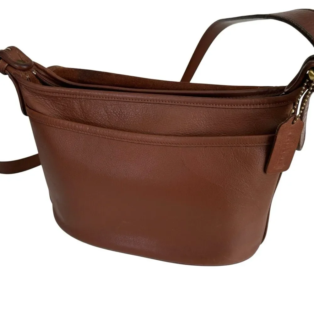 Vintage Coach 4150 Fletcher Flap Brown Leather Shoulder Bag Brass Hardware - Picture 4 of 15